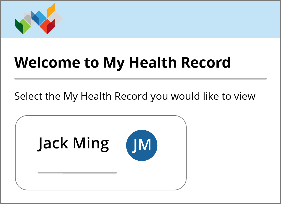 The My Health record welcome screen